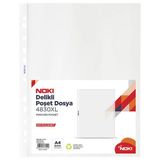 5 Adet Noki 4830 Xl Şeffaf Poşet Dosya Delikli A4 100'Lü Paket