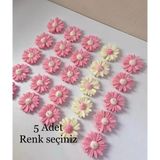 5 Adet Papatya - Çiçek Desen Dekoratif Mum Söz,nişan,mevlid Hediyelik Mum - 1 Adet