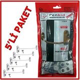 5 Adet Penkid Çelik Halatlı Pvc Pencere Emniyet Kilidi Beyaz