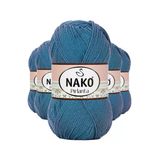 5 Adet Pırlanta Amigurumi El Örgü İpi Yünü Turkuaz 3409 - Nako Mudanis