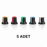 5 Adet Plastik Pot Başlığı 6mm Potansiyometre Rotary Enkoder Ses
