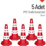 5 Adet PPC Trafik Konisi 50 cm Trafik Dubası Seti