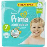 5 Adet Prima Aktif Bebek Xx Large (7 No) 34'lü Fırsat Paketi
