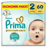 5 Adet Prima Bebek Bezi Premium Care 2 Numara 4-8 kg Ekonomik Paket 60 Adet