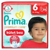 5 Adet Prima Premium Care Külot Bez 6 Numara Bebek Bezi 28 Adet