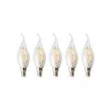 5 Adet Şeffaf Filament LED Ampul, 4W Güç ve E14 Duy ile Uyumlu