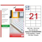 5 Adet Tanex Tw-2124 Beyaz Adres Ve Posta Etiketi 70 Mm X 42.43 Mm