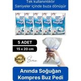 5 Adet Tek Kullanımlık Anında Hazır Soğuk Kompres Ped Buz Torbası Acil İlk Yardım Paketi Terapi