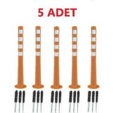 5 Adet Turuncu Renk Otopark Düzenleyici 100 Cm Eco Delinatör Zeplin