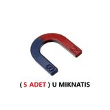 (5 ADET) U Mıknatısı 38.5x35,6 mm Deney Malzemesi Okul Projeleri At Nalı Mıknatıs Kırmızı Mavi