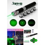 5 Başlıklı Yeşil Lazer Pointer Pilli 50 Km Etkili 5 Başlıklı Siyah
