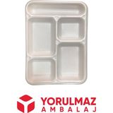 5 Bölmeli Kullan At Köpük Tabak 100 Adet