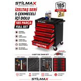 5 Çekmeceli 185 Parça İzeltaş Seri Xl Trend Dolu Takım Arabası Usta Servis Atölye Dolabı