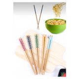 5 Çift Desenli Yıkanabilir Kore Çin Bambu Chopsticks Yemek Çubuğu | Desenli Bambu Chopstick