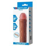 5 cm Dolgulu Premium Melez Rengi Silikon Penis Kılıfı - Chane - BDM1402