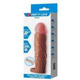 5 cm Dolgulu Premium Melez Rengi Silikon Penis Kılıfı - Hani - BDM1403