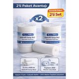 5 cm x 100 M Hidrofil Sargı Bezi Pamuklu Gazlı Bez Yüksek Emici Medikal Sargı Bezi 2 Adet