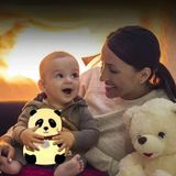 5 Farklı Renk Modlu Panda Figürlü Pofuduk Led Gece Lambası–Yumuşak Dokulu Çocuk Odası Ve Dekoratif Şarjlı Ortam Işığı (5224)