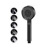 5 Fonksiyonlu Turbo Fan Duş Başlığı – Siyah, Yüksek Basınçlı, Su Tasarruflu, Masaj & Yağmur Spreyli, Modern Şık Tasarım