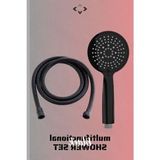 5 Fonksiyonlu Yüksek Basınçlı Duş Başlığı - 150 cm Hortum - Ahşap