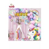 5 Gold Harfli Yaş Unicorn Temalı Iyi Ki Doğdun Makaron Balon Doğum Günü Parti Kutlama Seti Süsü, 684486464165