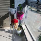 5 Gözlü Ferforje Metal Çiçeklik - Balkon, Iç ve Dış Mekan Saksılık Bitki Standı - Çok Renkli