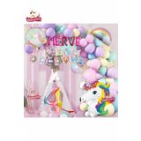 5 Harfli Yaş Unicorn Temalı Iyi Ki Doğdun Makaron Balon Doğum Günü Parti Kutlama Seti Süsü, 78932537217