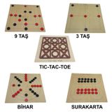 5 İn 1, Ahşap Tıc-tac-toe, 3 Taş, 9 Taş, Bihar Ve Surakarta Akıl, Zeka Ve Strateji Oyunu
