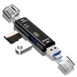 5 İn 1 Çok Fonksiyonlu Usb 2.0 Micro Sd Kart Okuyucu - Usb/Micro Usb/Type-C Çıkışlı, Otg Çevirici (5570)