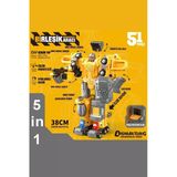 5 İn 1 Dönüşen Robot İş Makineleri Seti - Sök Tak Parçalanabilir Eğitici Oyuncak (51 Parça)