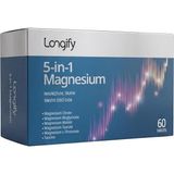 5-In-1 Magnesium; Magnezyum Bisglisinat, Sitrat, Malat, L-Treonat, Taurat ve Taurin 60 Tablet - Standart