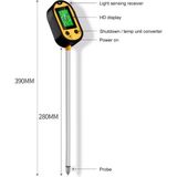 5 In 1 Toprak Ph Metre Nem Işık Şiddeti Sıcaklık Ölçer 5 Parametre Ölçüm Cihazı (39CM Boy) - Sarı - Siyah