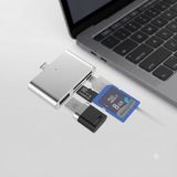 5 in 1 Type-C Hub USB 3.0 Çoklayıcı, SD ve Micro SD Kart Okuyucu, Micro USB Güç Girişli Adaptör Dönüştürücü, MacBook Pro/Air, iPad, Huawei Uyumlu - Gümüş