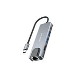 5 in 1 USC-C Hub Çoğaltıcı, Hızlı Veri Aktarımı, 2x Usb Girişi, 1x Type-C, 1x Ethernet, 4K HDMI Girişi, Alüminyum Kasa, Fonksiyonel Yapı
