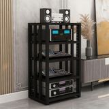 5 kademeli medya rafı, ayarlanabilir stereo HiFi raf, ses bileşeni dolabı, oturma odası, oyun stüdyosu ve kayıt stüdyosu için kolay monte edilebilir ses rafı, saklama için mükemmel