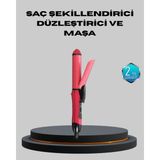 5 Kademeli Seramik Saç Düzleştirici, 26 mm Plaka ile Düz ve Kıvırcık Mod, 360° Döner Başlık - Çok Renkli