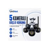 5 Kameralı 360 Derece WiFi Akıllı Güvenlik Kamerası IP Kamera