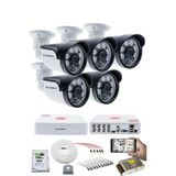 5 Kameralı 5Mp Sony Seculensli 1080P Full Hd Ahd Güvenlik Kamerası Seti, 6 Atom Led, Gece Görüşlü, Ip66 Plastik Kasa,V1