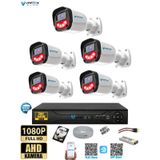 5 Kameralı Full HD Güvenlik Kamera Seti 320 GB HDD 5MP Gece Görüşlü (Siyah-Beyaz) Sabit İp Gerekmez