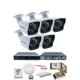 5 Kameralı Güvenlik Kamerası Seti - 5Mp Sony Seculensli 1080P Full Hd Ahd, 6 Atom Led, Gece Görüşlü, Ip66 Su Geçirmez, Güvenlik Kamerası, Pl