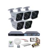 5 Kameralı Güvenlik Kamerası Seti - 5Mp Sony Seculensli 1080P Full Hd Ahd, 8 Ultra Warm Led, Gece Renkli Görüş, Plastik Kasa