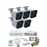 5 Kameralı Güvenlik Kamerası Seti - 5Mp Sony Seculensli 1080P Full Hd Ahd, 8 Ultra Warm Led, Gece Renkli Görüş, V1
