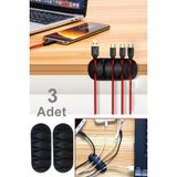5 Kanallı Kablo Tutucu Düzenleyici(Tek Pakette 3 Adet Kablo Düzenleyici Set 3 Adet Yapışkanlı Set