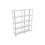 5 Katlı 2'li Duble Galvaniz Çelik Arşiv Depo Rafı 43x120x200cm Depo Ofis Mutfak Rafı Gri