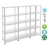 5 Katlı 3'Lü Bitişik Paslanmaz Krom Raf - Inox Soğuk Oda Rafı, Buzhane Rafı 43X75 Cm 100 Cm 0.70 Mm