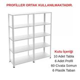 5 Katlı Duble Galvaniz Çelik Raf - Depo, Arşiv, Kiler, Dosya, Market Rafı 43X75 Cm 100 Cm 1.00 Mm