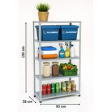 5 Katlı Galvaniz Çelik Raf - Depo, Arşiv, Kiler, Dosya, Market Rafı 31X93x150 Cm