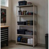 5 Katlı Galvaniz Tel Kafes Çelik Raf - Dekoratif Raf 31X60 Cm 200 Cm