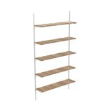 5 Katlı Kitaplık - Ahşap Duvar Rafı, Dekoratif Raf Bambu 25X75 Cm