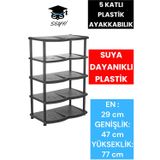 5 KATLI PLASTİK AYAKKABILIK SUYA DAYANIKLI PLASTİK EN : 29 cm GENİŞLİK: 47 cm YÜKSEKLİK: 77 cm